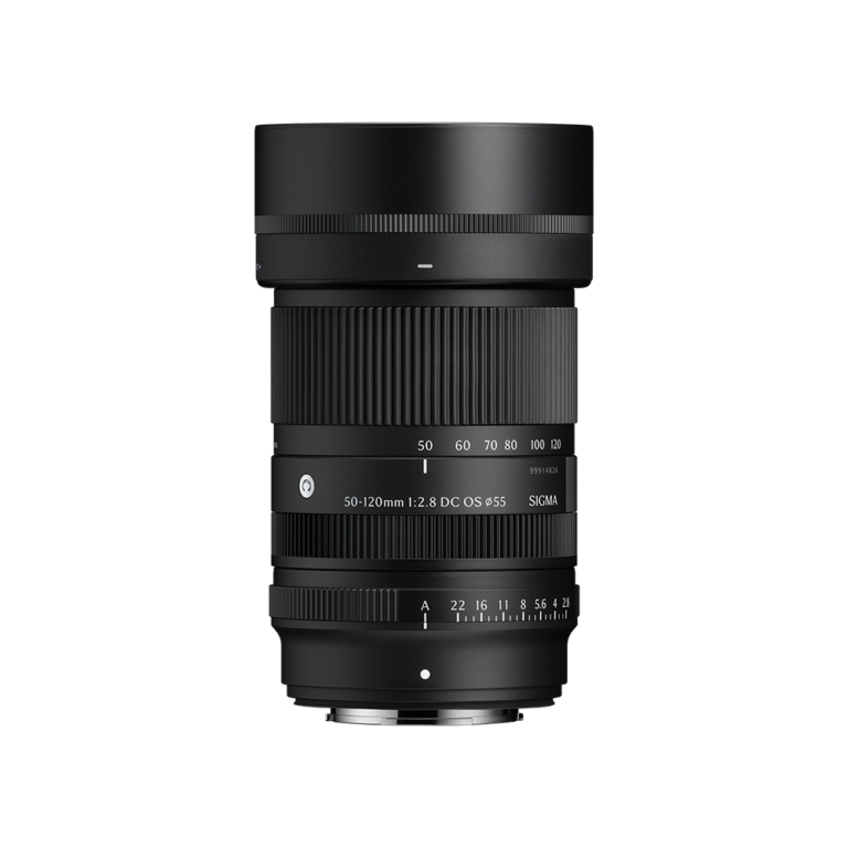 SIGMA 50-120mm F2.8 DC OS Contemporary 富士フイルムXマウント用（フード装着時）の製品画像