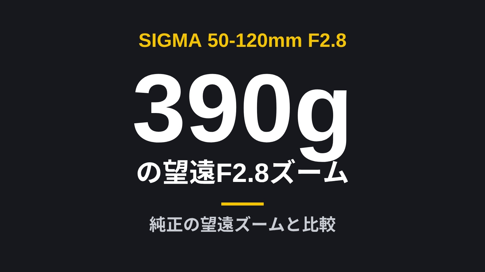SIGMA 50-120mm F2.8は390gの望遠F2.8ズーム 純正の望遠ズームと比較